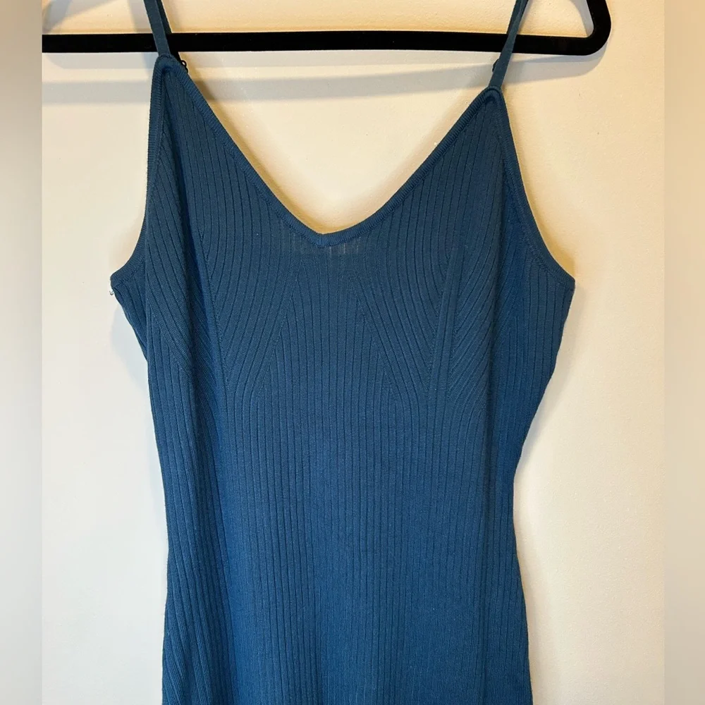 Teal Blue Bodycon Spaghetti Strap Sweater Dress XL - Picture 3 of 14
